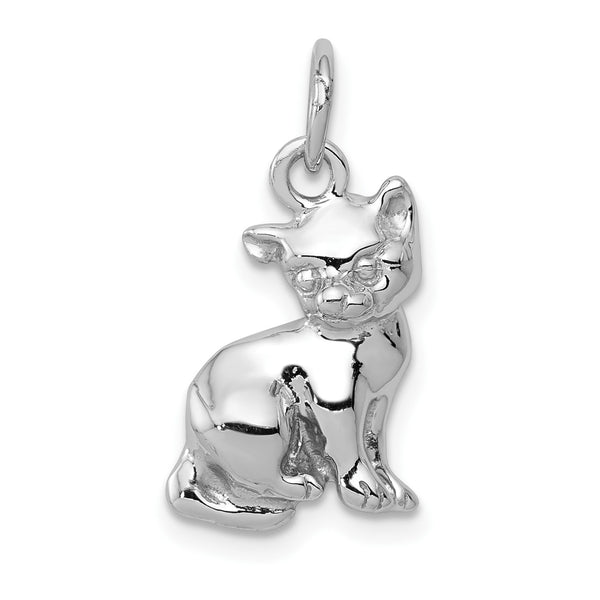 14KT White Gold 21X11MM Cat Charm