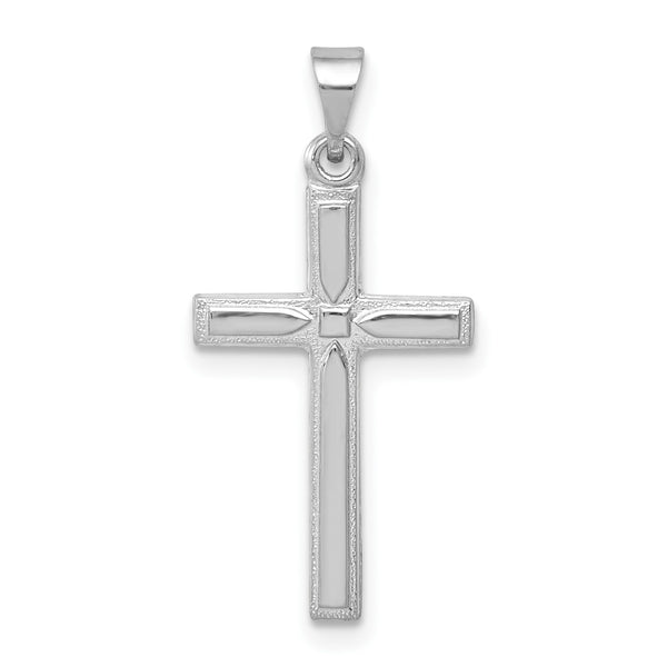 14KT White Gold 24X12MM Cross Pendant-Chain Not Included