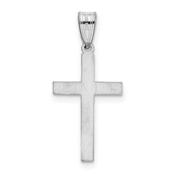 14KT White Gold 25X12MM Cross Pendant-Chain Not Included