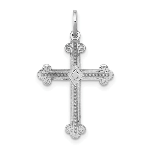 14KT White Gold 25X16MM Cross Pendant-Chain Not Included