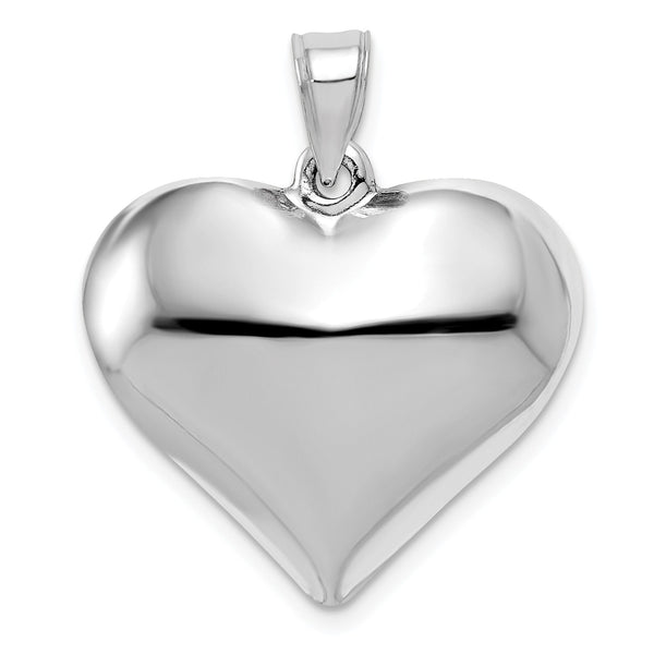14KT White Gold 26X21MM Heart Pendant-Chain Not Included