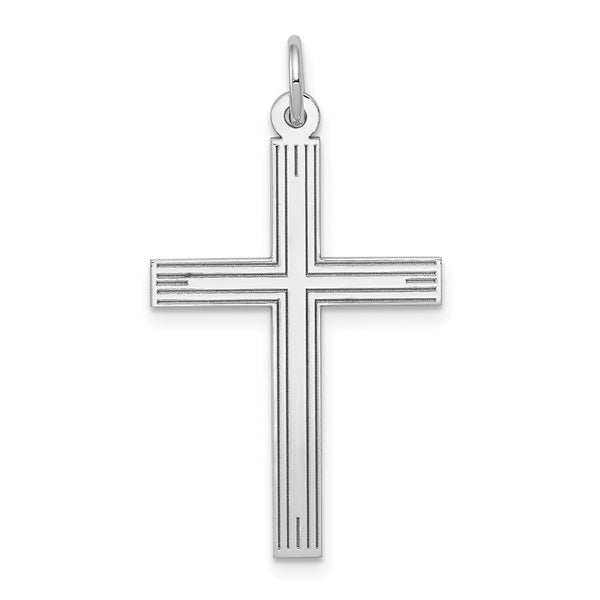 14KT White Gold 32X17MM Cross Pendant-Chain Not Included