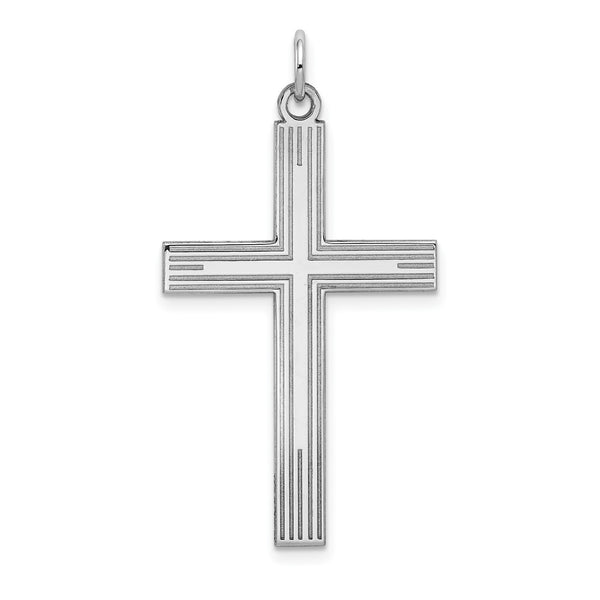 14KT White Gold 39X22MM Cross Pendant-Chain Not Included