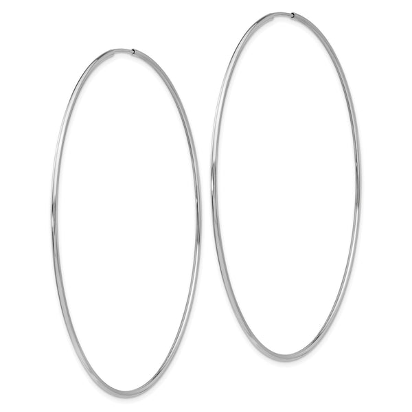 14KT White Gold 68.3X1.2MM Hoop Earrings