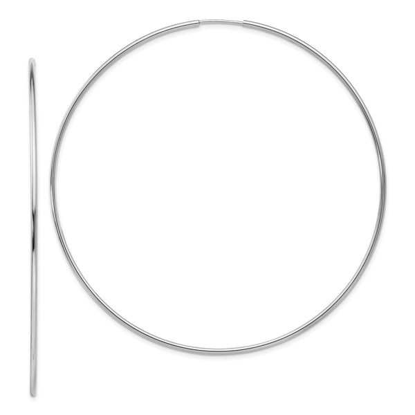 14KT White Gold 68.3X1.2MM Hoop Earrings