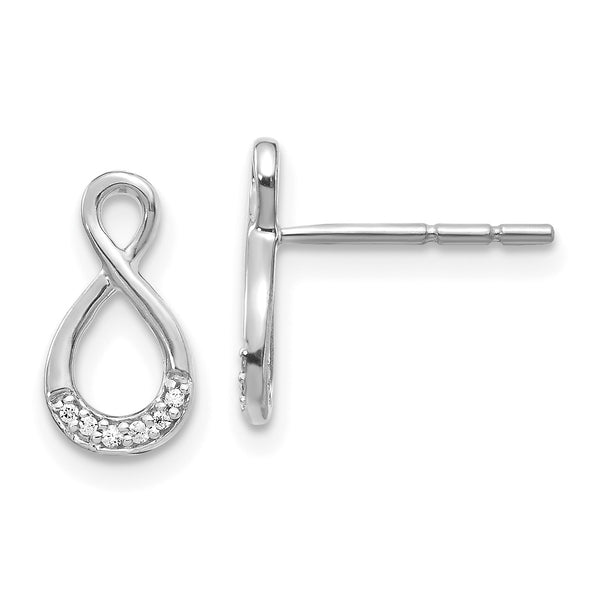 14KT White Gold Diamond Accent Stud Earrings