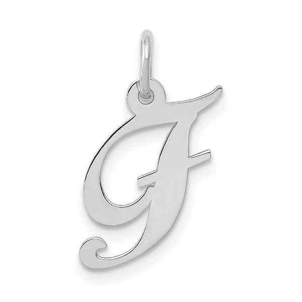 14KT White Gold Initial Pendant-Chain Not Included; Initial F