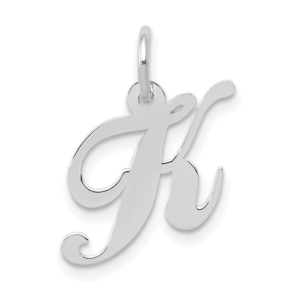 14KT White Gold Initial Pendant-Chain Not Included; Initial K