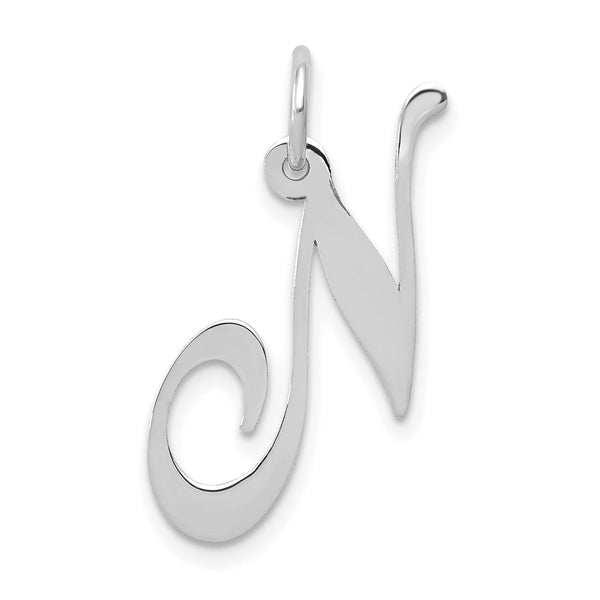 14KT White Gold Initial Pendant-Chain Not Included; Initial N