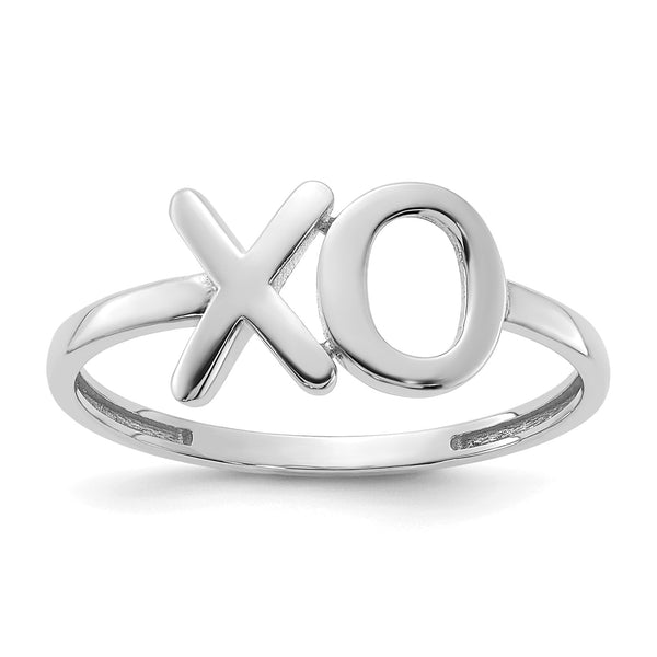 14KT White Gold XO Ring; Size 7