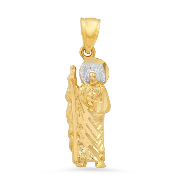 Roberto Martinez 14KT White and Yellow Gold 27X8MM Religious Saint Jude Pendant-Chain Not Included