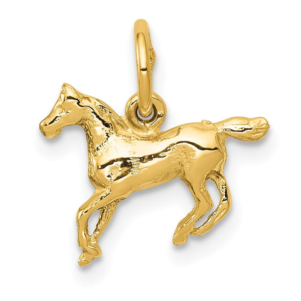 14KT Yellow Gold 13MM Horse Pendant-Chain Not Included