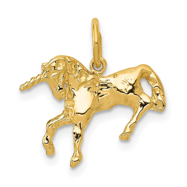 14KT Yellow Gold 14X16MM Childrens Unicorn Pendant-Chain Not Included