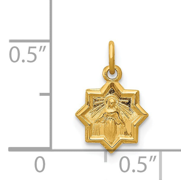 14KT Yellow Gold 14X9MM Guadalupe Pendant-Chain Not Included