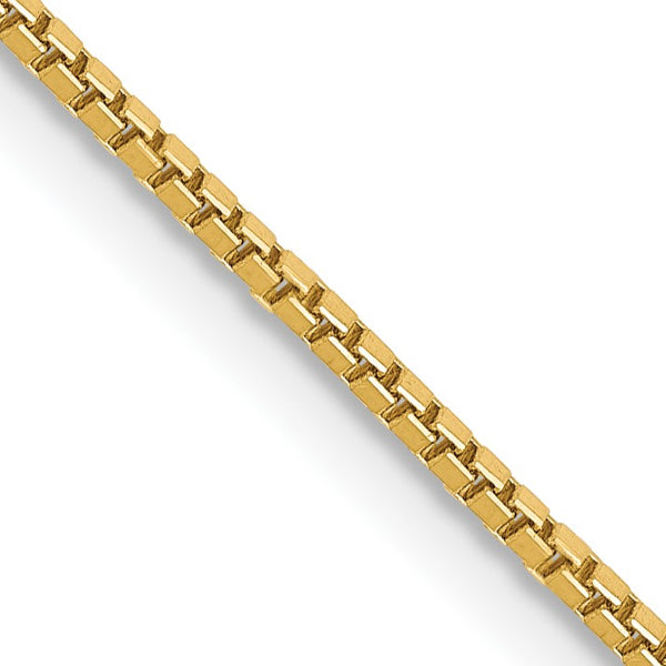 14KT Yellow Gold 14" 1MM Lobster Clasp Box Chain