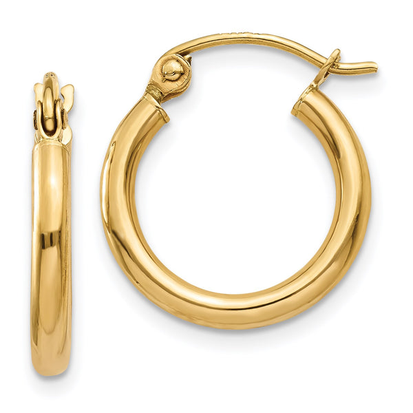 14KT Yellow Gold 15X2MM Hoop Earrings