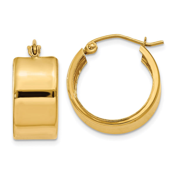 14KT Yellow Gold 15X8MM Hoop Earrings