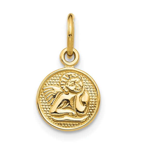 14KT Yellow Gold 16X13MM Childrens Angel Pendant-Chain Not Included