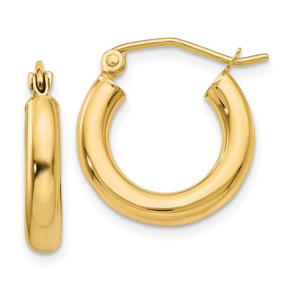 14KT Yellow Gold 16X3MM Hoop Earrings