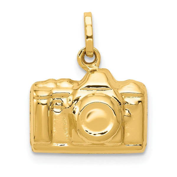 14KT Yellow Gold 17X13.5MM Three Dimensional Camera Pendant-Chain Not Included