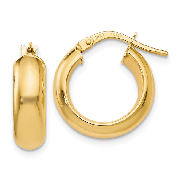 14KT Yellow Gold 17X15MM Hoop Earrings