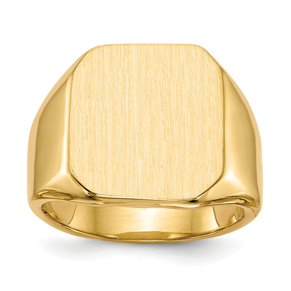 14KT Yellow Gold 17X15MM Closed Back Signet Ring; Size 10