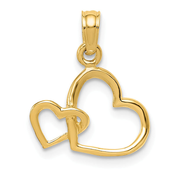 14KT Yellow Gold 17X15MM Heart Pendant-Chain Not Included
