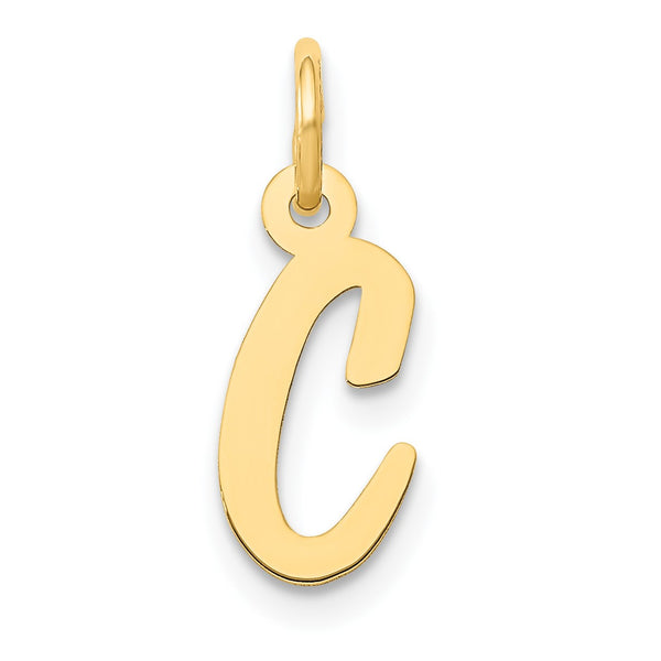 14KT Yellow Gold 17X8MM Initial Pendant-Chain Not Included; Initial C