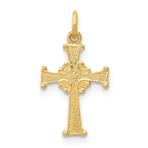 14KT Yellow Gold 18X10MM Cross Pendant-Chain Not Included