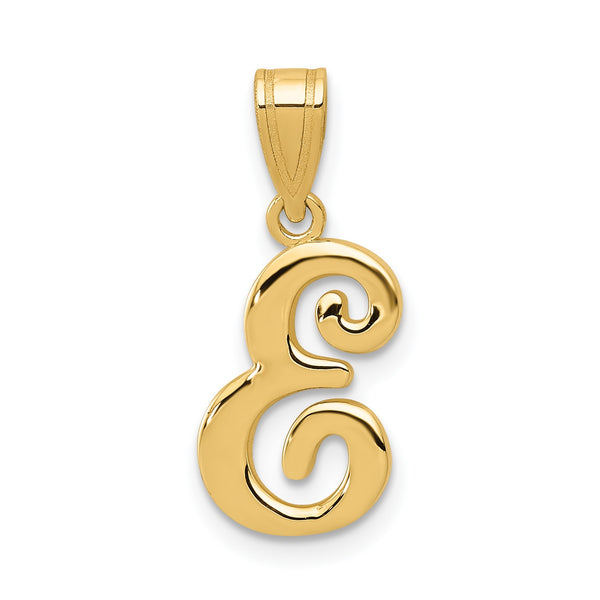 14KT Yellow Gold 18X12MM Initial Pendant-Chain Not Included; Initial E