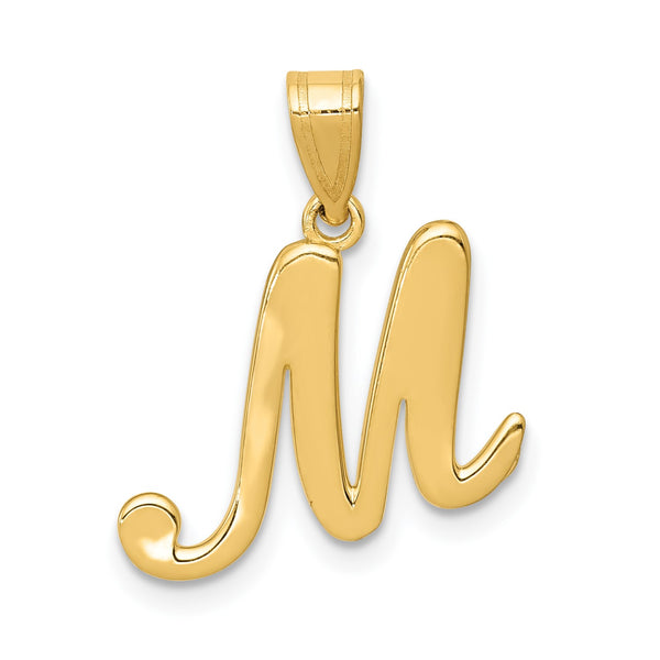 14KT Yellow Gold 18X12MM Initial Pendant-Chain Not Included; Initial M