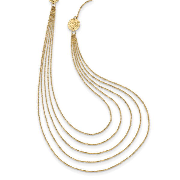 14KT Yellow Gold 18" 5-Strand Necklace