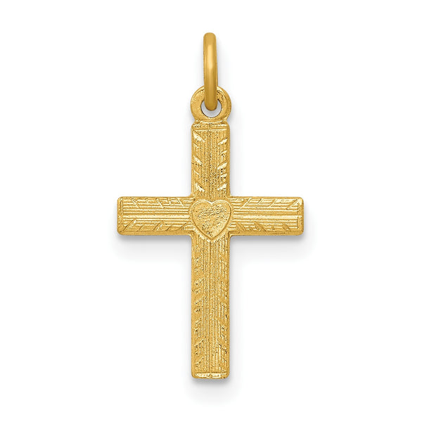 14KT Yellow Gold 19X10MM Cross Pendant-Chain Not Included