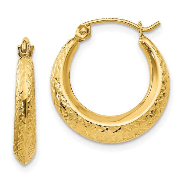 14KT Yellow Gold 19X18MM Hoop Earrings