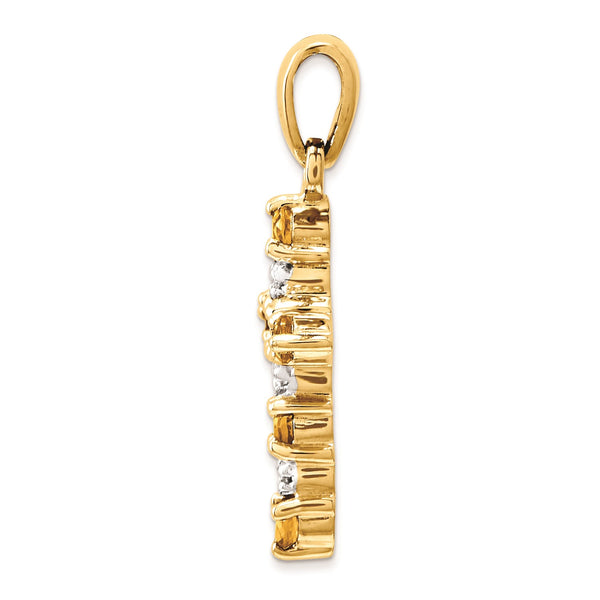 14KT Yellow Gold 1/20 CTW Round Citrine 22X11MM Childrens Cross Pendant-Chain Not Included