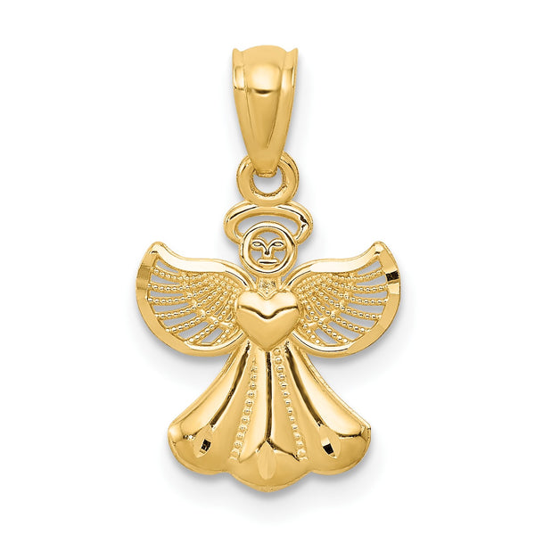 14KT Yellow Gold 20X11MM Angel Pendant-Chain Not Included