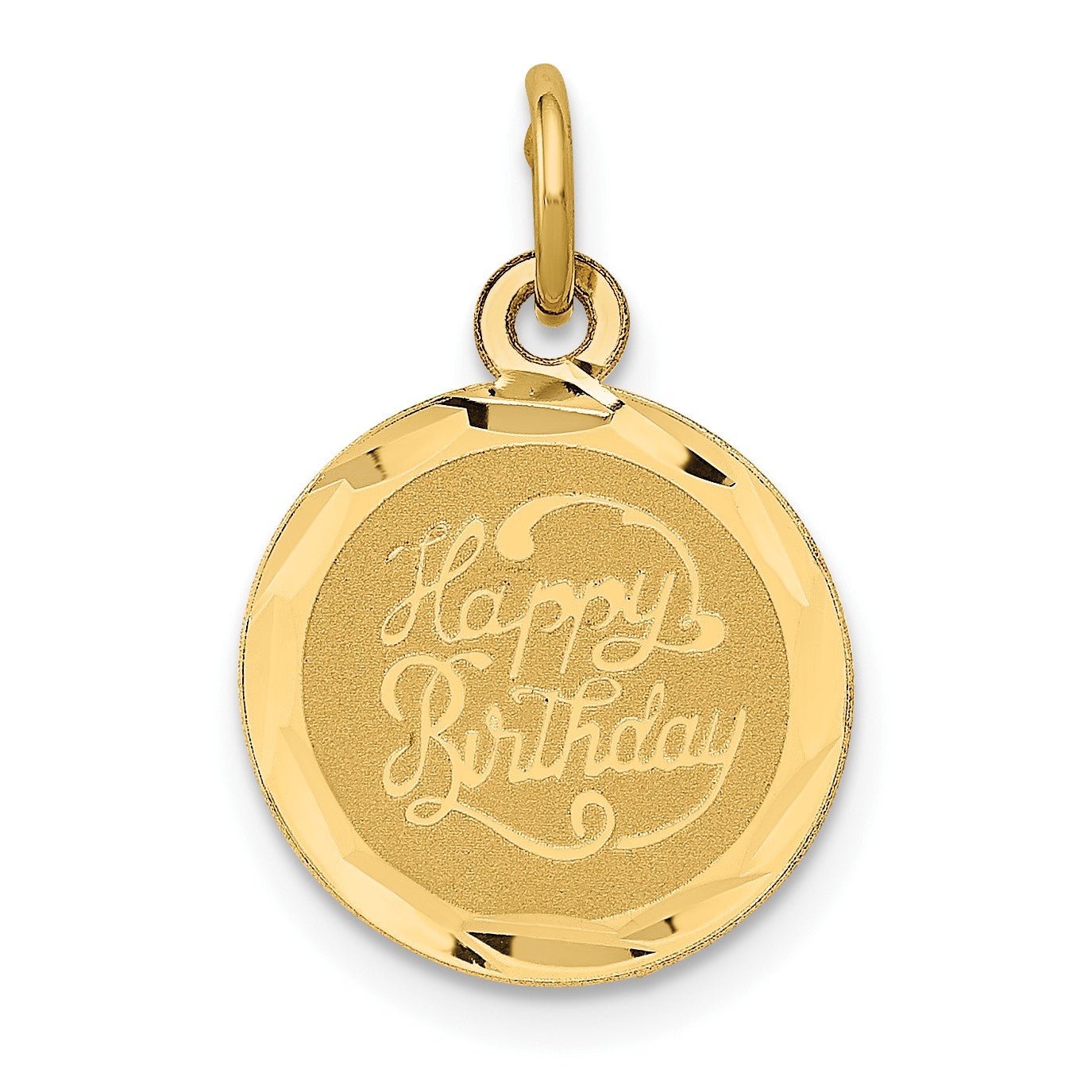 14KT Yellow Gold 20X13MM Happy Birthday Charm