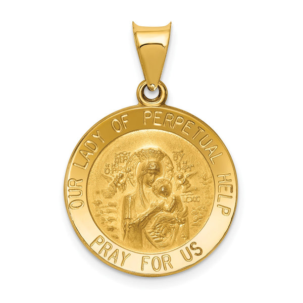 14KT Yellow Gold 20X19MM Our Lady Perpetual Help Pendant-Chain Not Included