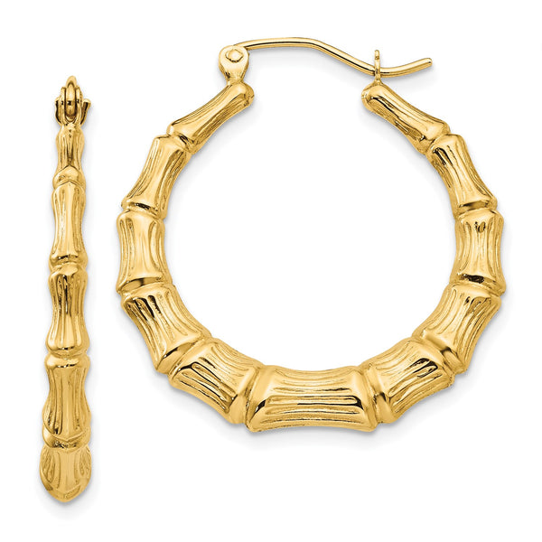 14KT Yellow Gold 20X4MM Hoop Earrings