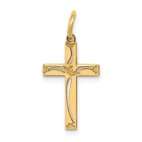 14KT Yellow Gold 21X11MM Cross Pendant-Chain Not Included