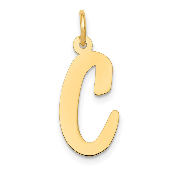 14KT Yellow Gold 22X12MM Initial Pendant-Chain Not Included; Initial C