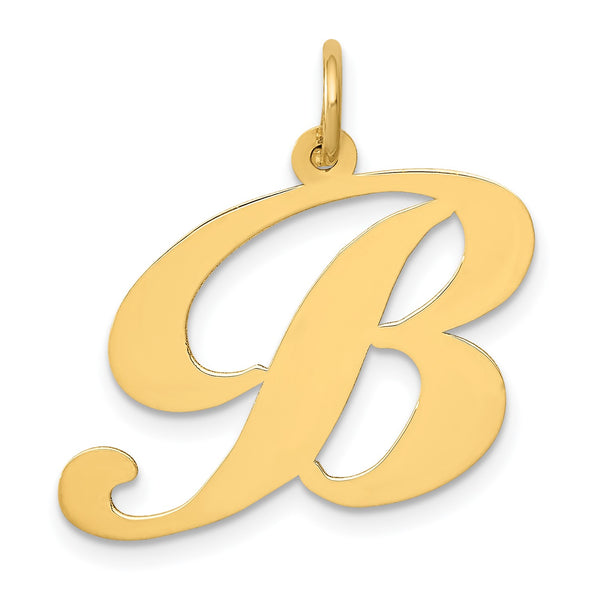 14KT Yellow Gold 22X23MM Initial Pendant-Chain Not Included; Initial B