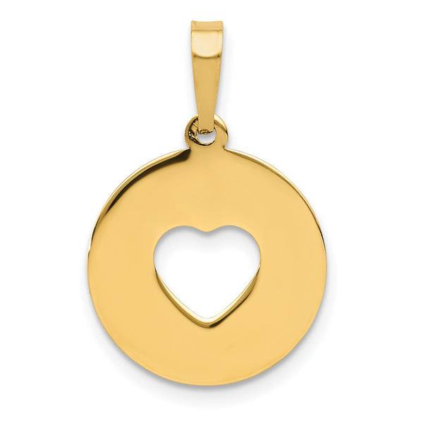 14KT Yellow Gold 22.4X14.8MM Heart Pendant-Chain Not Included