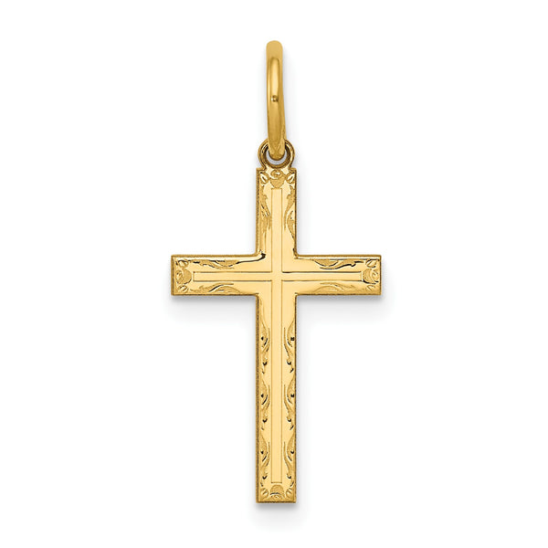 14KT Yellow Gold 23X11MM Cross Pendant-Chain Not Included