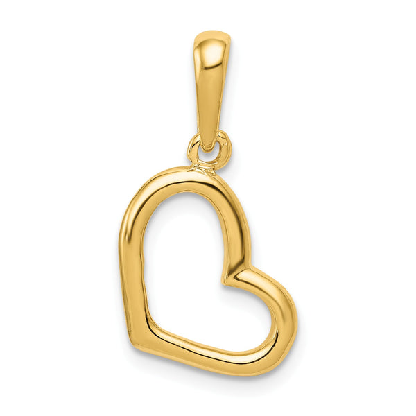 14KT Yellow Gold 23X13MM Heart Pendant-Chain Not Included