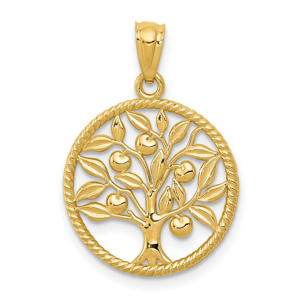 14KT Yellow Gold 23X16MM 16.5MM Tree of Life Pendant-Chain Not Included