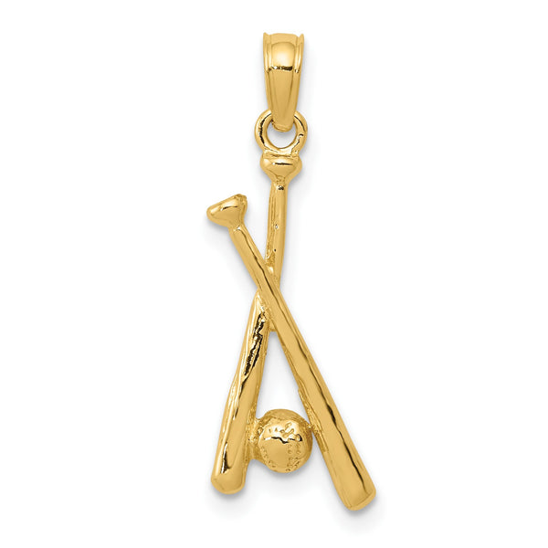 14KT Yellow Gold 24X10MM Baseball Charm