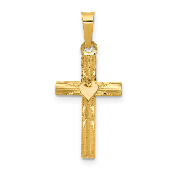 14KT Yellow Gold 24X11MM Cross Pendant-Chain Not Included