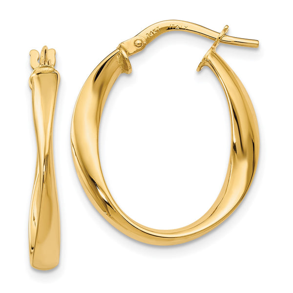 14KT Yellow Gold 24X21MM Hoop Earrings