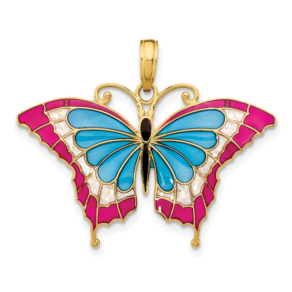 14KT Yellow Gold 24X31MM Butterfly Pendant-Chain Not Included